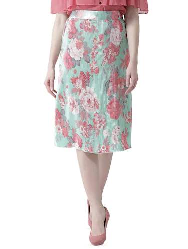 High Rise Floral Pleated Skirt